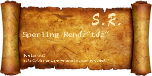 Sperling Renátó névjegykártya