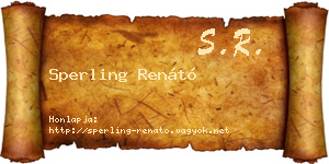 Sperling Renátó névjegykártya